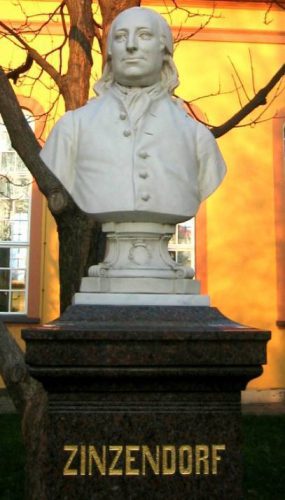 Gedenksteen voor Nikolaus Ludwig von Zinzendorf in Herrnhut