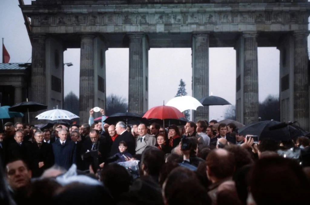 Kohl tijdens de opening van de Brandenburger Tor op 22 december 1989