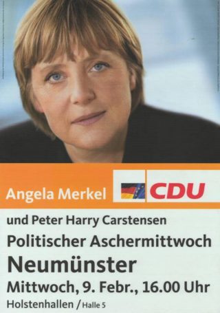 Angela Merkel op een CDU-poster uit 2000 