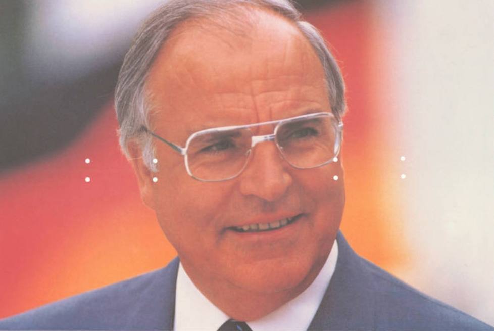 Helmut Kohl op een verkiezingsaffiche uit 1989
