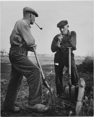 Marshallhulp in Nederland; werken aan een drooglegging.