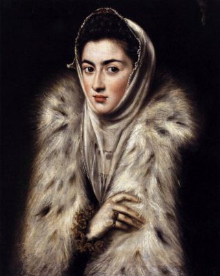 Dame in bontjas - El Greco, 1577-1580