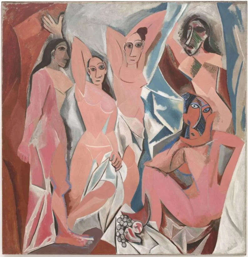 Les Demoiselles d'Avignon - Pablo Picasso, 1907 - Grotendeels geïnspireerd op El Greco’s ‘Visioen van de Apocalyps’