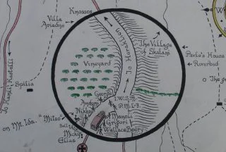 Detail van een tekening van het ontvoeringsplan