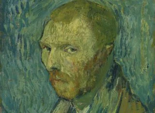 Vincent van Gogh, Zelfportret, 1889, olieverf op doek, 51,5 x 45 cm, Nasjonalmuseet for kunst, arkitektur og design, Oslo - detail