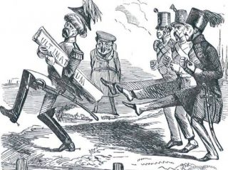 Ultimatum - Negentiende-eeuwse cartoon naar aanleiding van onderhandeling tussen Rusland en het Ottomaanse Rijk