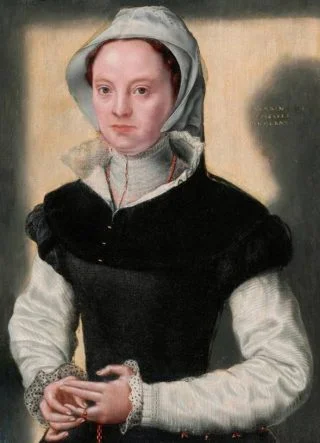 Portret van een vrouw -  Catharina van Hemessen, ca. 1551 - Bowes Museum