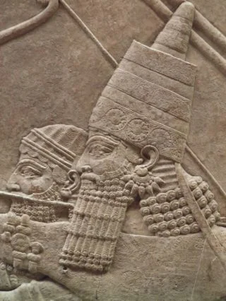 Detail reliëf leeuwenjacht Ashurbanipal 