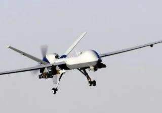 Een MQ-9 Reaper, een drone zoals gebruikt door het Amerikaanse en Britse leger, met name in Irak en Afghanistan