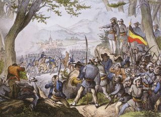 De Badense revolutie - Verbeelding van de strijd van 20 april 1848