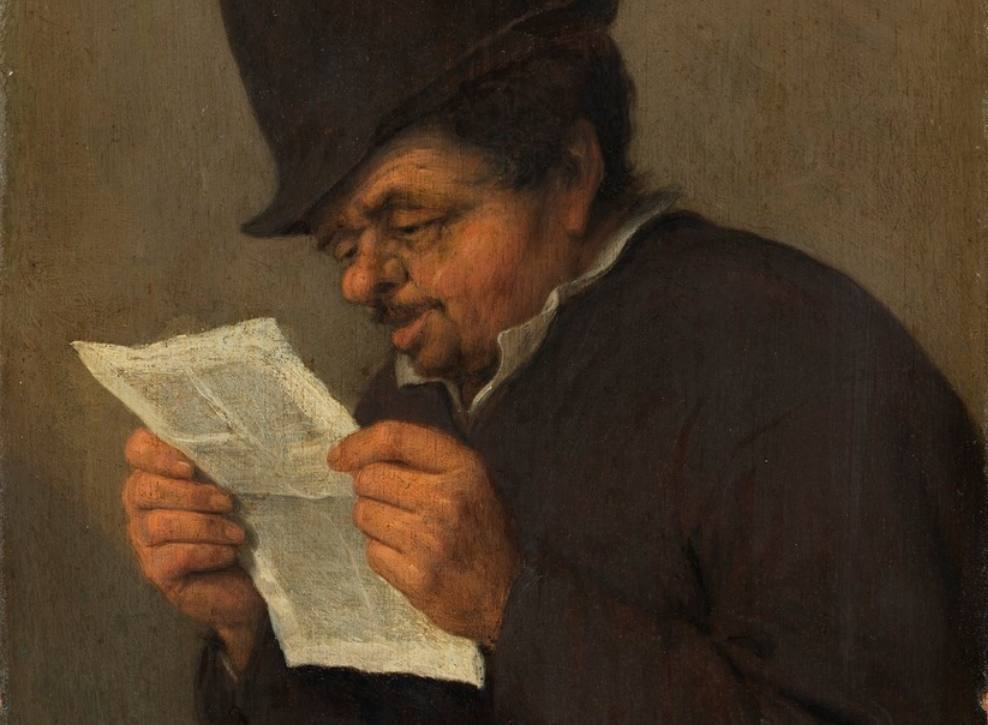 Een lezende man - Adriaen van Ostade, ca. 1647