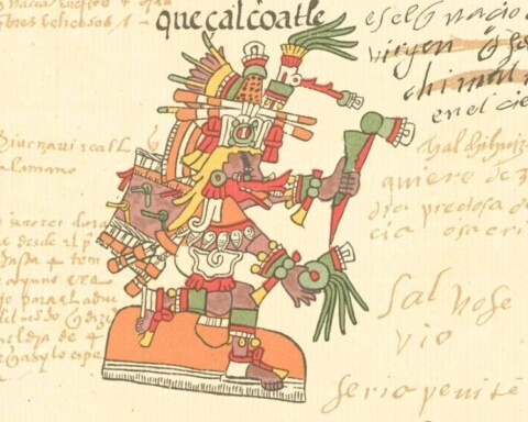 Afbeelding van Quetzalcóatl in de Codex Telleriano-Remensis