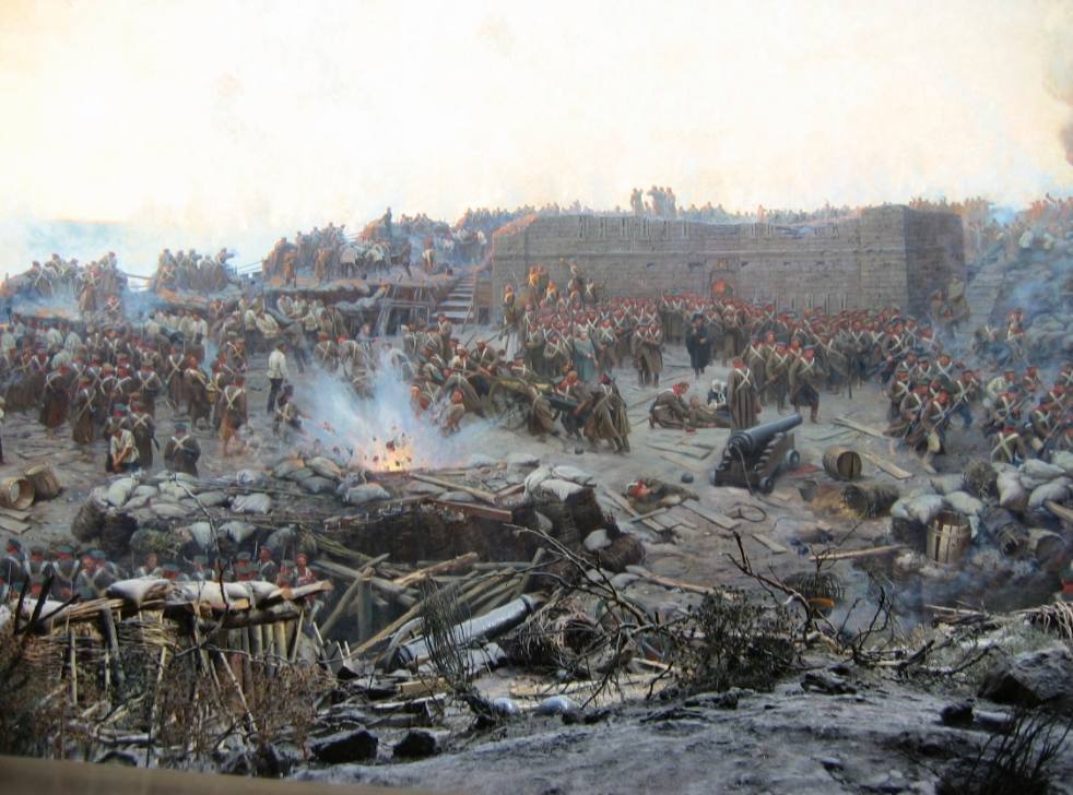 Krimoorlog - Detail van het schilderij 'De belegering van Sebastopol' van Franz Roubaud, 1904