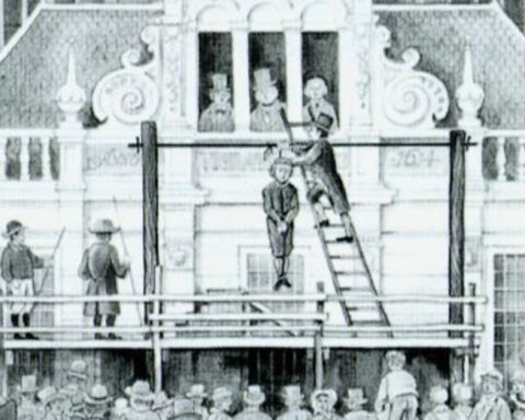 De ophanging van Albert Wetterman op de Markt te Zwolle, 7 juli 1837