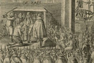 De onthoofding van Johan van Oldenbarnevelt, 1619 - Anonieme zeventiende-eeuwse prent