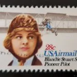 Blanche Scott - De pilote afgebeeld op een beroemde Amerikaanse postzegel