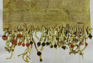 Declaration of Arbroath - Detail van een replica van het document