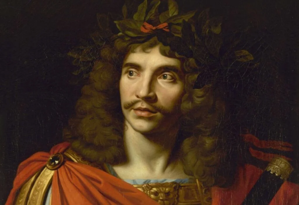 Molière in de rol van Caesar - Schilderij door Nicolas Mignard, 1658