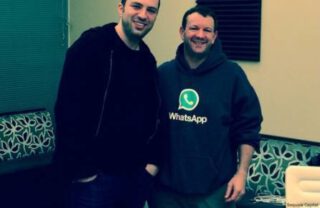 Brian Acton en WhatsApp co-founder Jan Koum, 2014 