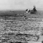 Amerikaanse schepen onderweg naar Saipan