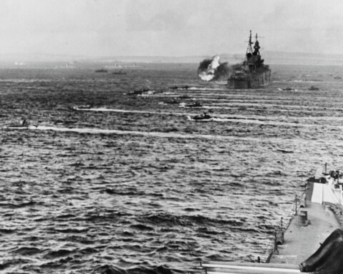 Amerikaanse schepen onderweg naar Saipan
