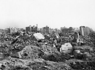 Verwoestingen tijdens de slag om Madrid, 1939