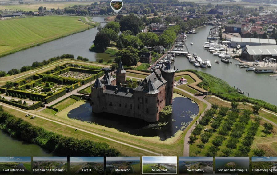 360º beeld van het Muiderslot, als onderdeel van de Stelling van Amsterdam