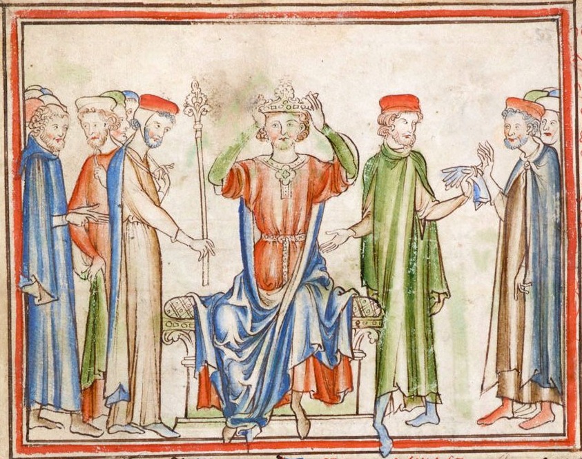 Dertiende-eeuwse afbeelding van de kroning van Harold II Godwinson 