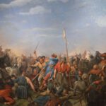 De Slag bij Stamford Bridge - Schilderij van Peter Nicolai Arbo