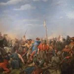 De Slag bij Stamford Bridge - Schilderij van Peter Nicolai Arbo