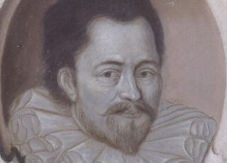 Detail van een portret van Simon Stevin
