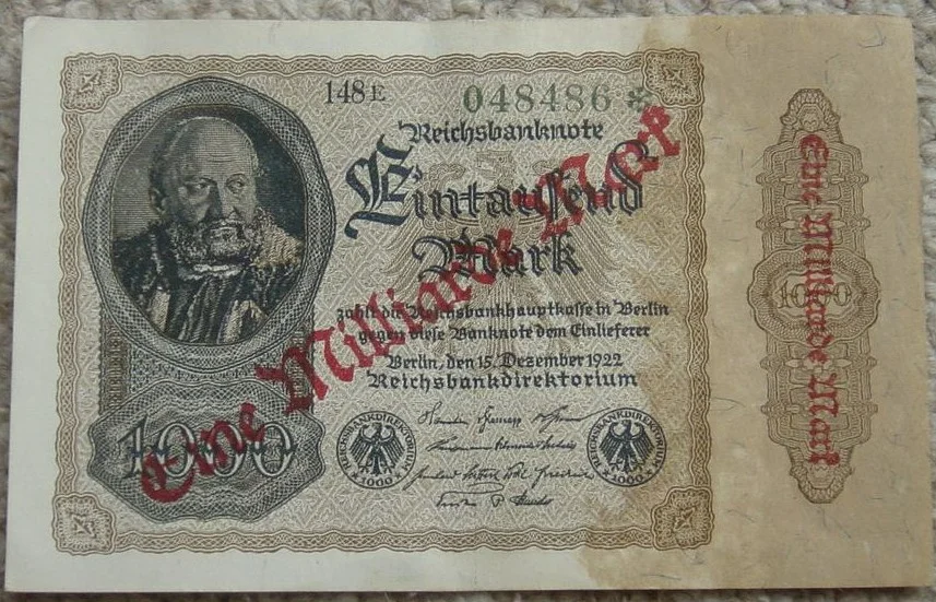 Biljet van 1 miljard Reichsmark uit 1923 