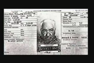 Wilhelm Reichs registratiekaart van de Lewisburg Federal Penitentiary