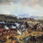 Slag bij Waterloo - Een Brits carré slaat de Franse cavalerie af - Henri Félix Emmanuel Philippoteaux