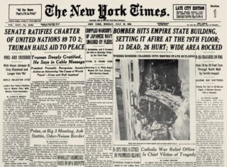 Willekeurige editie van The New York Times uit juli 1945