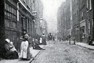 Straat in East End, 1902 