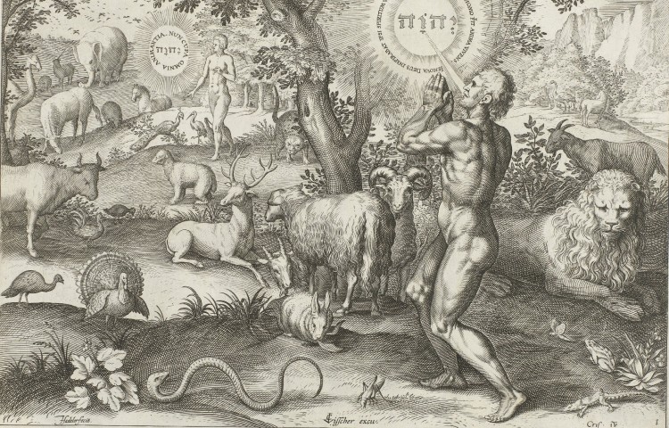 Johann Sadeler (I) naar Crispijn van den Broeck, Schepping van Adam, 1643, Rijksmuseum, Amsterdam