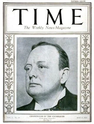 Winston Churchill op Time magazine's cover, 1925