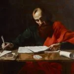 Schrijvende apostel Paulus - Valentin de Boulogne, ca. 1618-1620