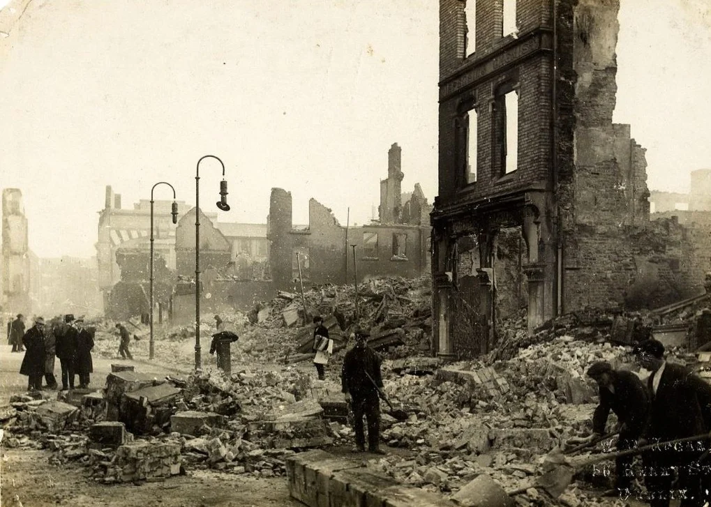 Puinruimen na de Burning of Cork, december 1920 