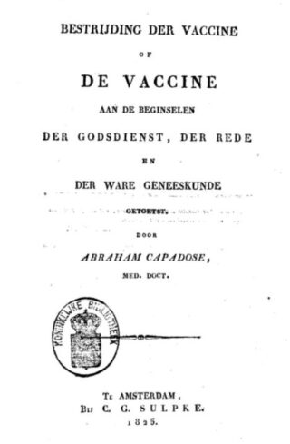 Titelblad van een anti-vaccinatie geschrift van Capadose