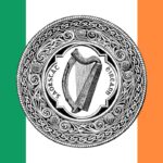 Vlag met daarin het grootzegel van de Ierse Vrijstaat