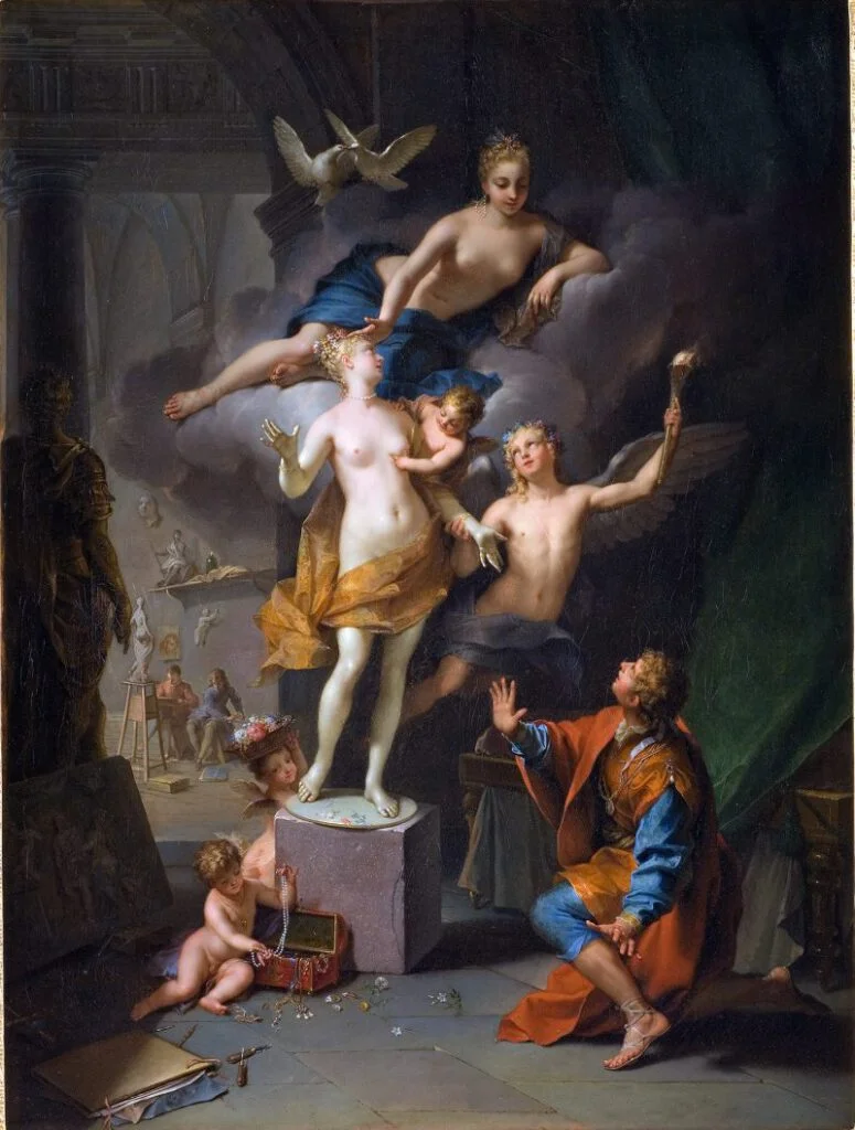 Galatea wordt tot leven gewekt door Venus - Jean Raoux, 1717