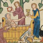 Een persoonlijke badkamer was alleen voorbehouden aan de rijken. De meeste mensen waren aangewezen op openbare badhuizen - Codex Manesse, 14e eeuw