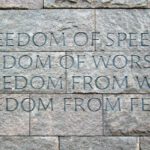 De 'Vier Vrijheden' op het Franklin Delano Roosevelt Memorial in Washington, D.C.
