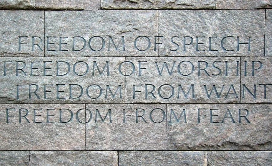 De 'Vier Vrijheden' op het Franklin Delano Roosevelt Memorial in Washington, D.C.