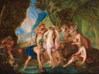 De Danaïden vullen hun vat - Schilderij van Nicolas Bertin
