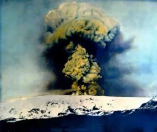 Foto van de uitbarsting van de Katla 