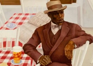 Nola Hatterman, Op het terras, 1930, doek, 100 x 99 cm. Stedelijk Museum (langdurig bruikleen Amsterdam Museum)