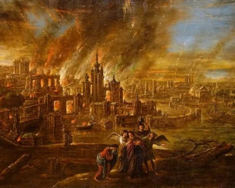 De vernietiging van Sodom en Gomorra - Jacob de Wet II, 1680